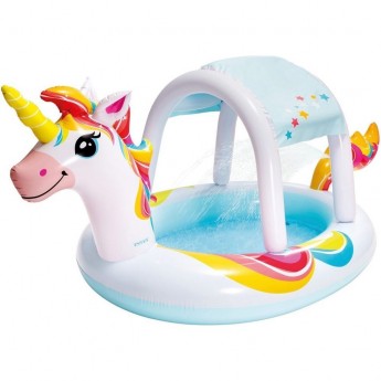 Детский надувной бассейн INTEX ЕДИНОРОГ 58435 122х122см с навесом, 130л, от 2 лет Детский надувной бассейн INTEX ЕДИНОРОГ 58435 122х122см с навесом, 130л, от 2 лет