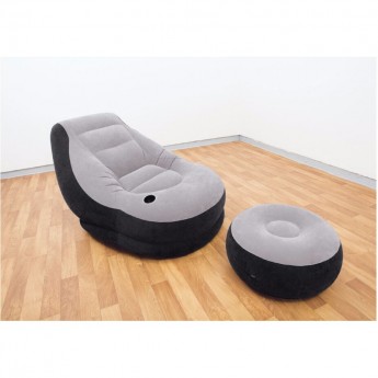 Кресло надувное с пуфиком INTEX 68564, флок 99х130х76/64х28 см, от 6 лет Кресло надувное с пуфиком INTEX 68564, флок 99х130х76/64х28 см, от 6 лет